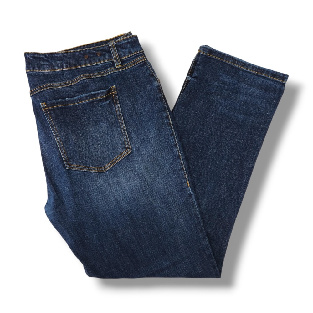 Cabi Slim Boyfriend Jeans Distressed Mid Rise Tapered Dark Wash Stretch Denim 14